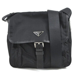 Prada crossbody shoulder bag black nylon